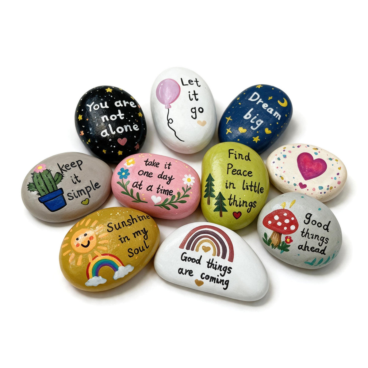 Hand Painted Inspirational Stones, Positive Quote Rock Set, Encouragement Gift, Motivational Gift, Meaningful Gift