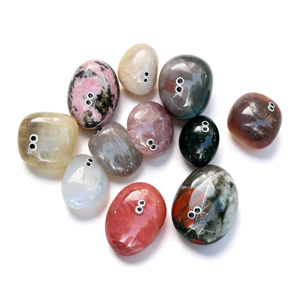 Natural Mini Irregular Crystal Eggs & Bird Nest – Tiny Nature-Inspired Decor