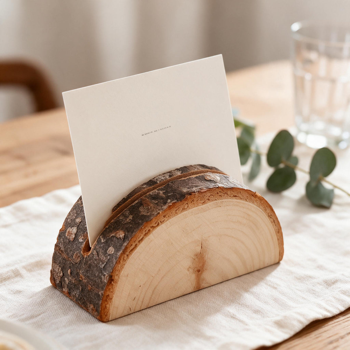 Wooden Display Stand, Mini Card Holder, Photo Holder Base, Wood Slice Stand, Small Art Display, Picture Holder for Desk Decor