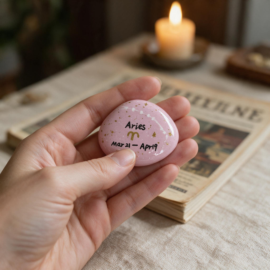 12 Zodiac Hand Painted Stones, Astrology Gifts, Zodiac Sign Decor, Birthday Gift, Celestial Keepsake