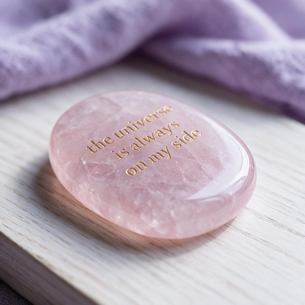 Inspirational Energy Stone, Positive Affirmation Crystal, The Universe Is Always on My Side, Spiritual Gift, Encouragement Gift