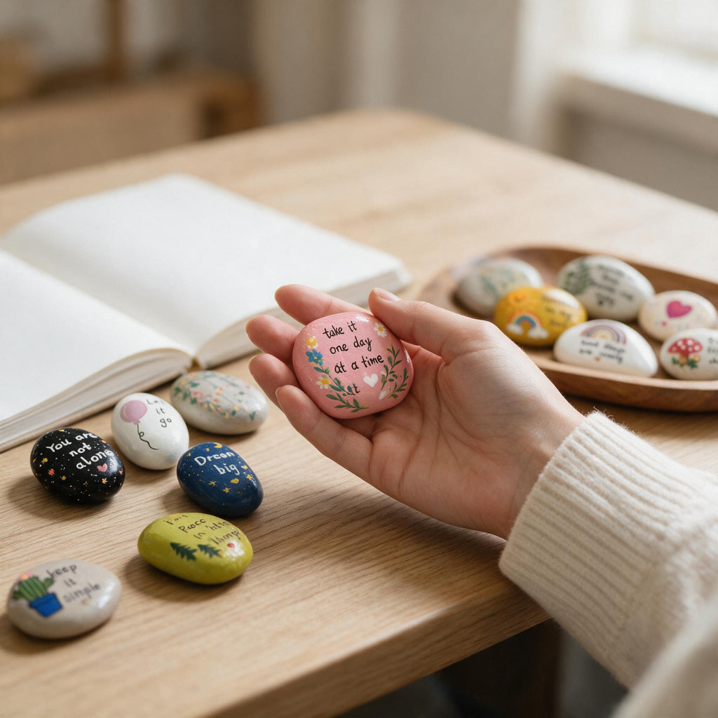 Hand Painted Inspirational Stones, Positive Quote Rock Set, Encouragement Gift, Motivational Gift, Meaningful Gift