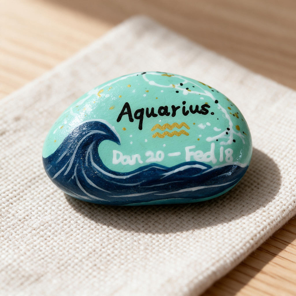 12 Zodiac Hand Painted Stones, Astrology Gifts, Zodiac Sign Decor, Birthday Gift, Celestial Keepsake