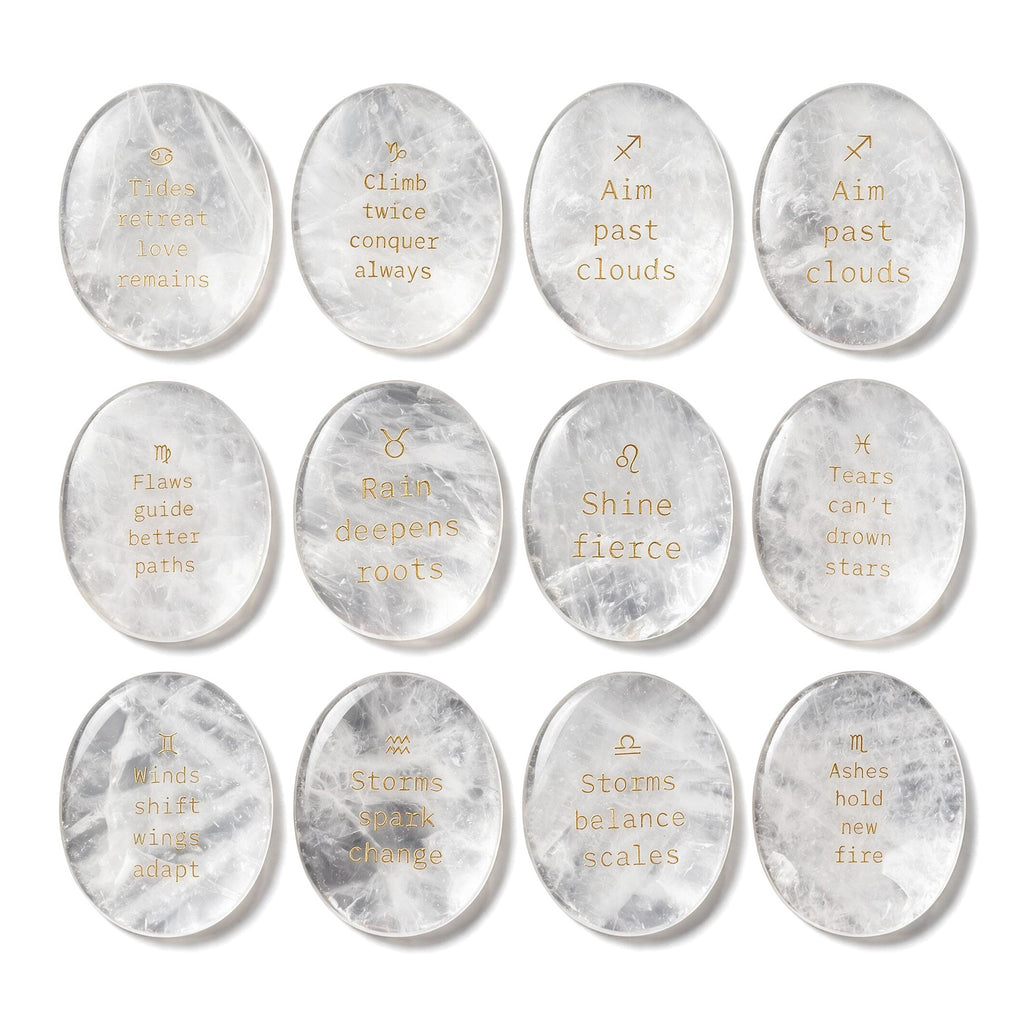 Zodiac Crystal Stone, 12 Zodiac Signs with Inspirational Message, Astrology Gift, Personalized Birth Sign Gift