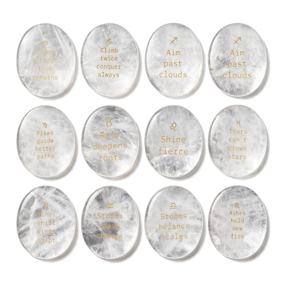 Zodiac Crystal Stone, 12 Zodiac Signs with Inspirational Message, Astrology Gift, Personalized Birth Sign Gift