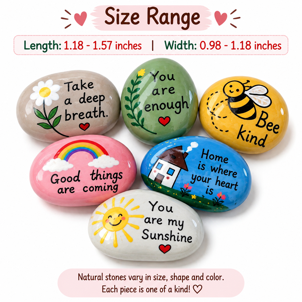 Hand Painted Inspirational Stones, Positive Quote Rock Set, Encouragement Gift, Motivational Gift, Meaningful Gift