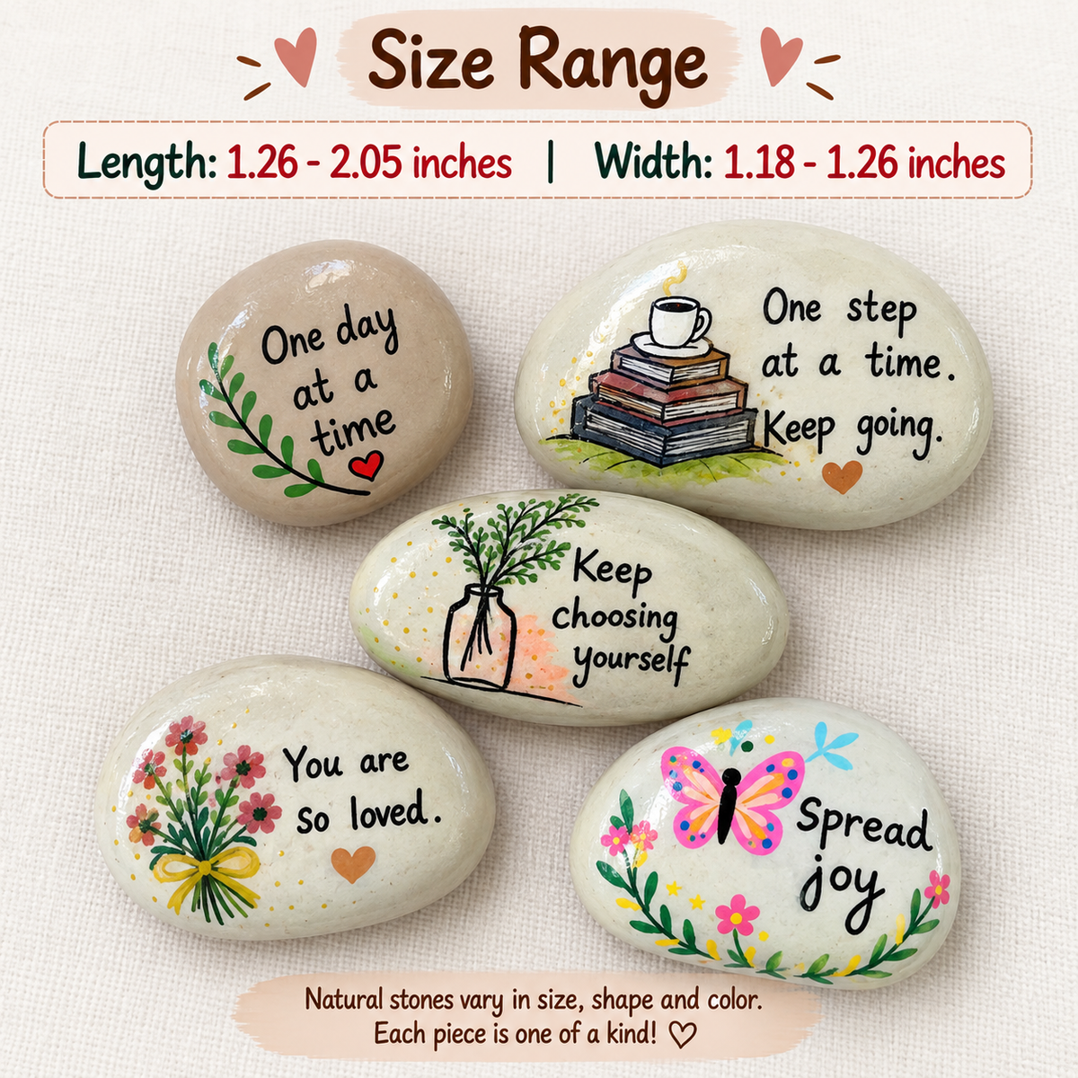 Hand Painted Inspirational Stones, Positive Quote Rock Set, Encouragement Gift, Motivational Gift, Meaningful Gift