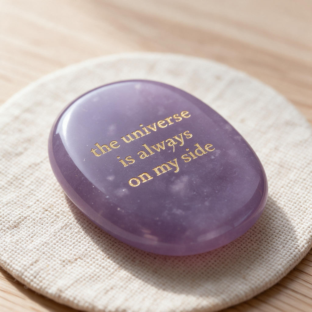 Inspirational Energy Stone, Positive Affirmation Crystal, The Universe Is Always on My Side, Spiritual Gift, Encouragement Gift