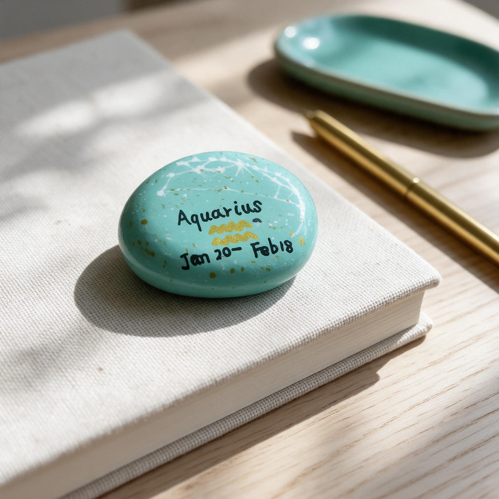12 Zodiac Hand Painted Stones, Astrology Gifts, Zodiac Sign Decor, Birthday Gift, Celestial Keepsake