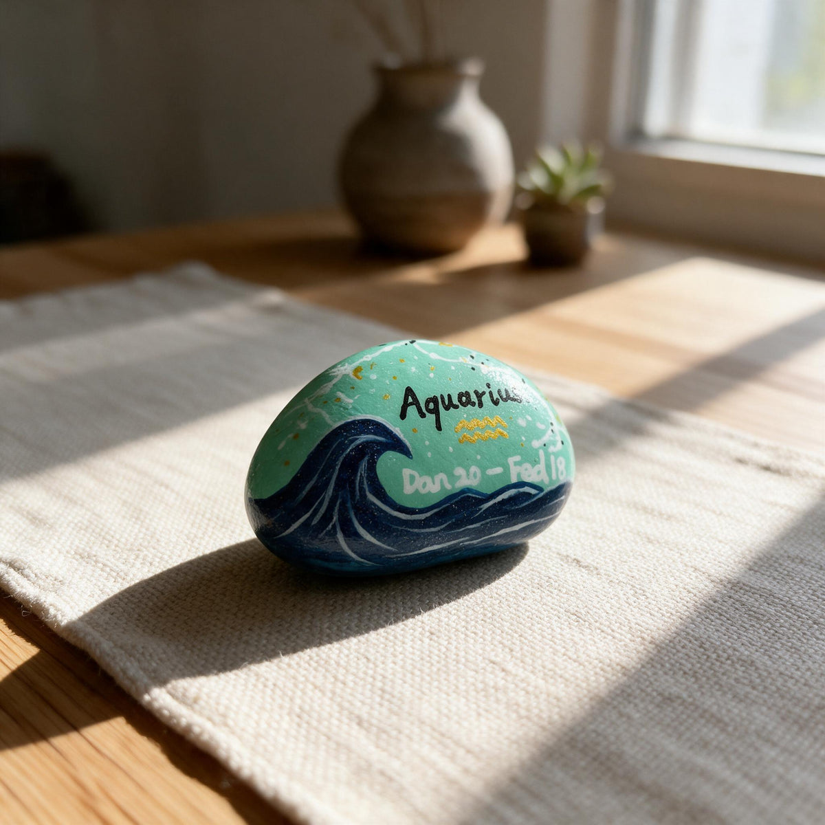12 Zodiac Hand Painted Stones, Astrology Gifts, Zodiac Sign Decor, Birthday Gift, Celestial Keepsake