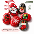 Hand Painted Christmas Rocks, Christmas Stone Art Set, Santa Snowman Reindeer Decor, 6 9 12 Piece Holiday Gift, Christmas Decor