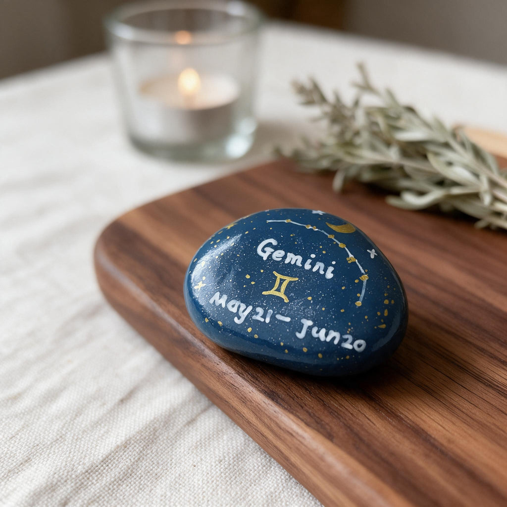 12 Zodiac Hand Painted Stones, Astrology Gifts, Zodiac Sign Decor, Birthday Gift, Celestial Keepsake