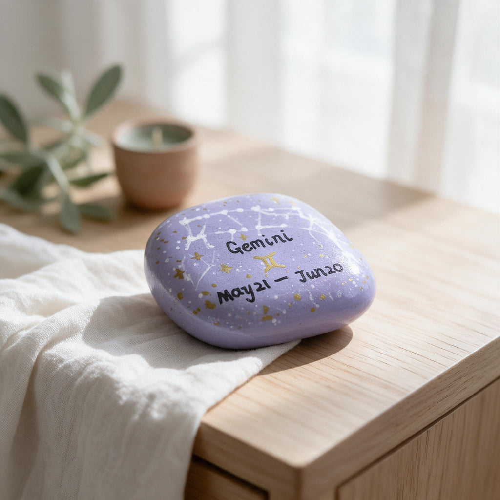 12 Zodiac Hand Painted Stones, Astrology Gifts, Zodiac Sign Decor, Birthday Gift, Celestial Keepsake