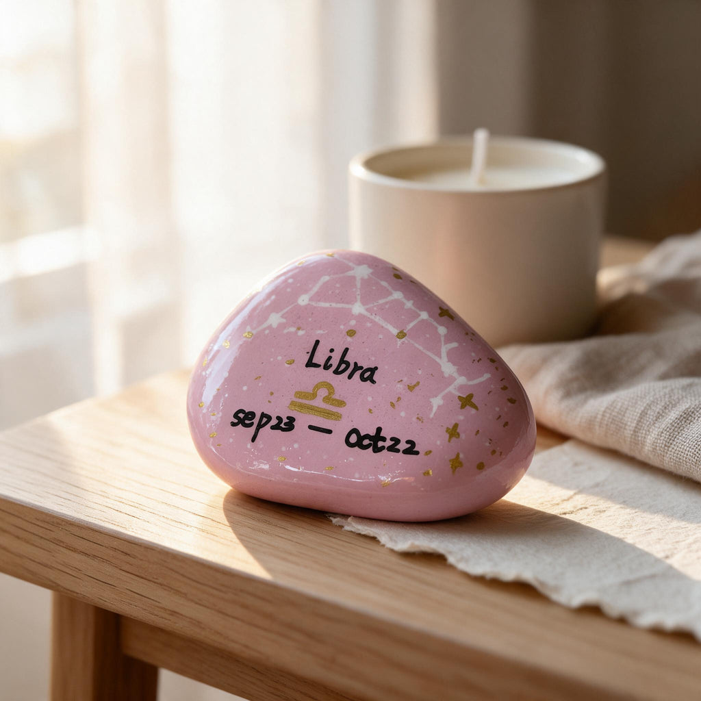 12 Zodiac Hand Painted Stones, Astrology Gifts, Zodiac Sign Decor, Birthday Gift, Celestial Keepsake