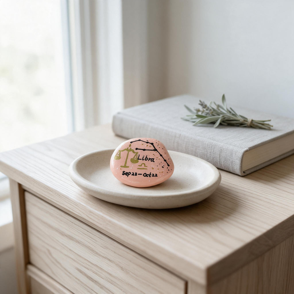 12 Zodiac Hand Painted Stones, Astrology Gifts, Zodiac Sign Decor, Birthday Gift, Celestial Keepsake