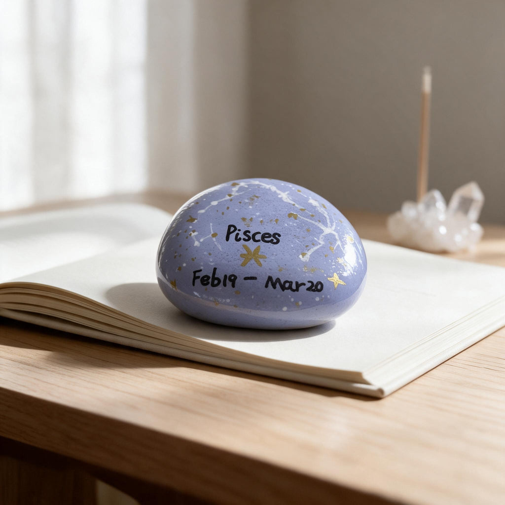 12 Zodiac Hand Painted Stones, Astrology Gifts, Zodiac Sign Decor, Birthday Gift, Celestial Keepsake