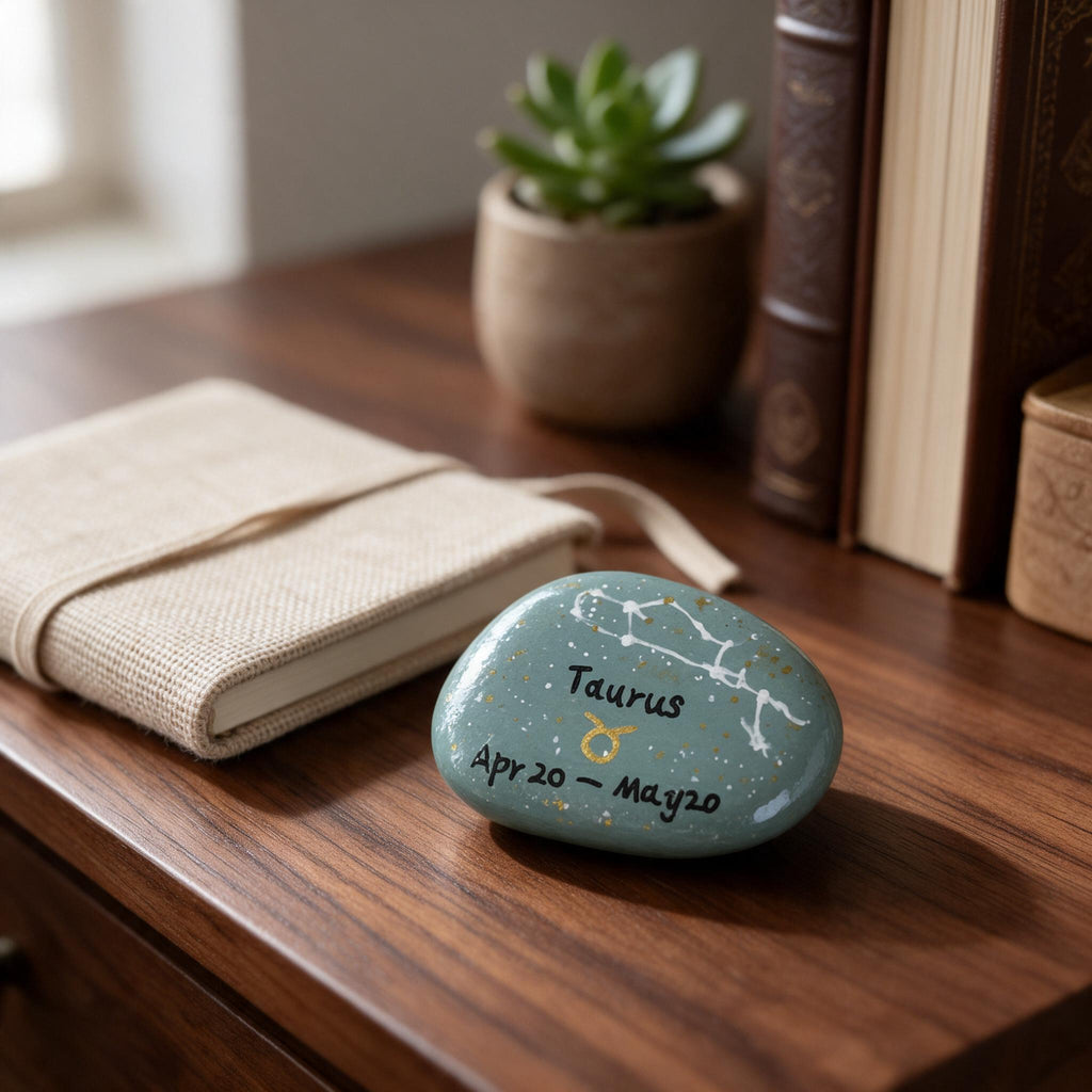 12 Zodiac Hand Painted Stones, Astrology Gifts, Zodiac Sign Decor, Birthday Gift, Celestial Keepsake
