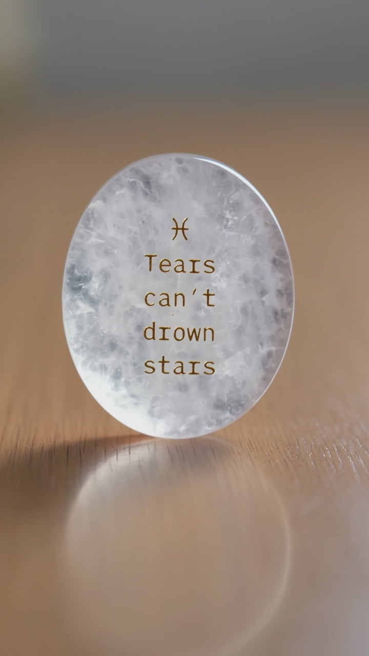 Zodiac Crystal Stone, 12 Zodiac Signs with Inspirational Message, Astrology Gift, Personalized Birth Sign Gift